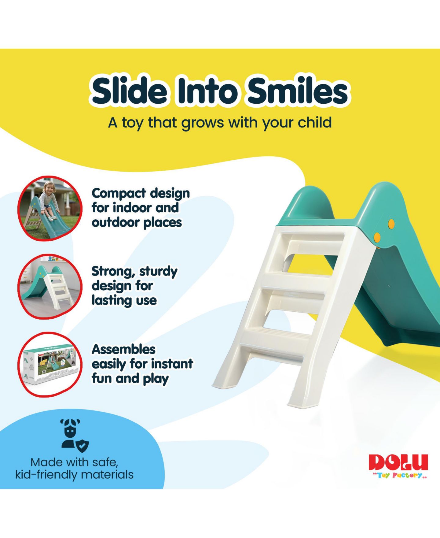 Детская игрушка Dolu My 1st Slide Foldable Indoor/Outdoor, Ages 2+ — фото 8