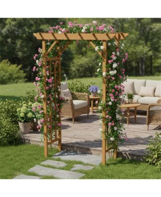 Wooden Arbor, Wedding Arch for Ceremony, Wood Trellis for Plant Climbing, Christmas Decor Pergola