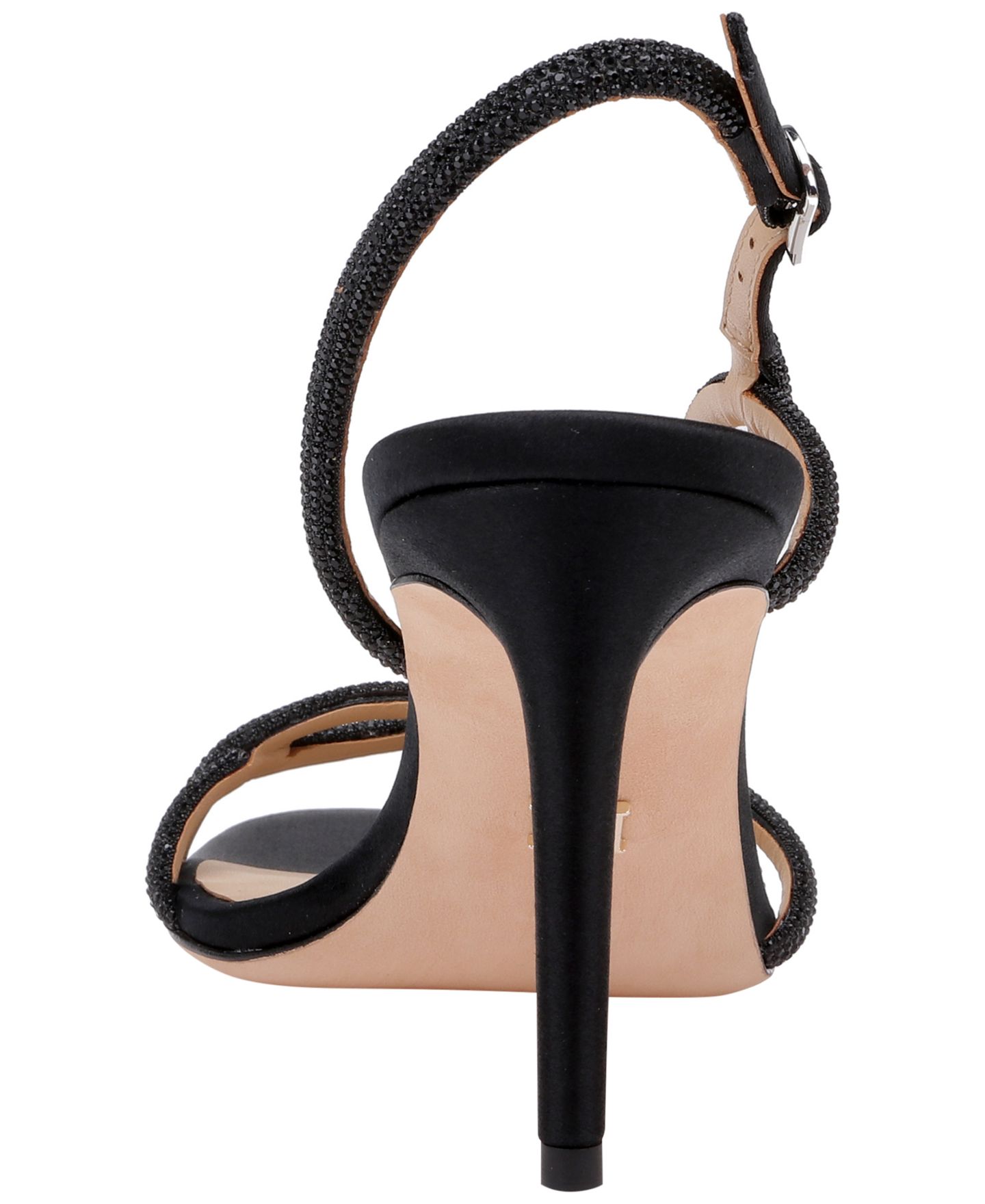 Женские сандалии Badgley Mischka Yulissa Stiletto Heel Evening, цвет: Чёрный атласный — фото 3