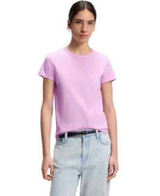 BOSS by Women's Cotton-Jersey Slim-Fit Monogram T-Shirt