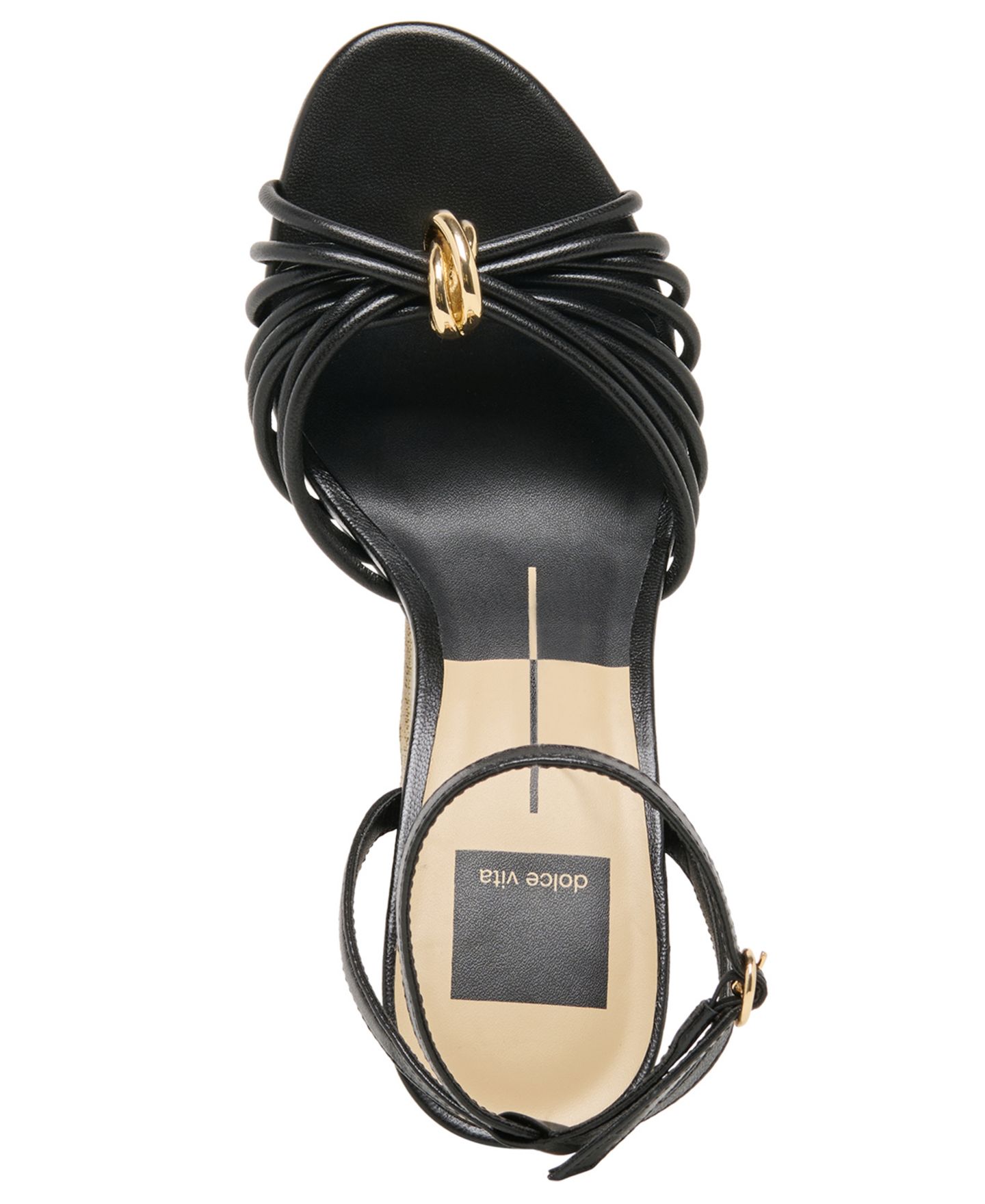 Женские сандалии Dolce Vita Isebel Strappy Embellished High Heel Dress Sandals, цвет: Чёрный кожаный — фото 4