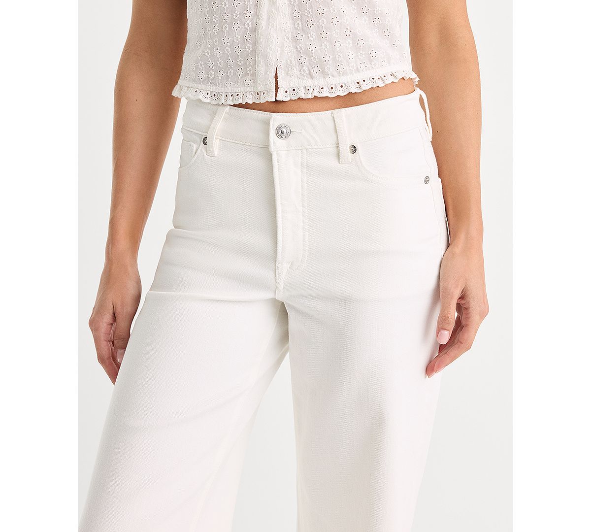 Good American Women’s High-Rise Ankle Palazzo Wide-Leg Jeans view 4 — MAYCSS fashion products