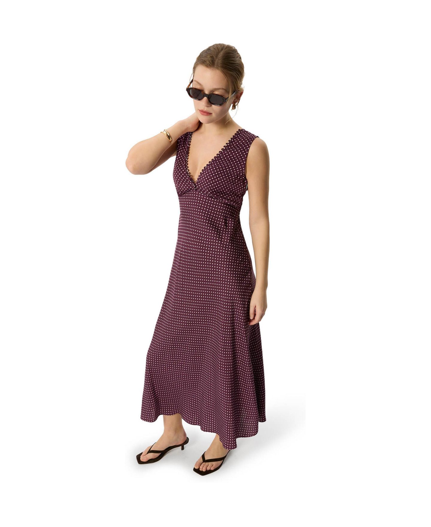 Женское платье Whistles Mini Spot Sleeveless, цвет: Фиолетовый / Разноцветный — фото 1