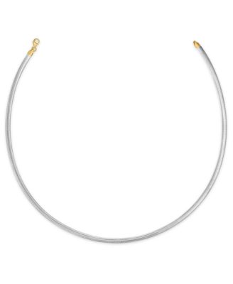 Double Sided Reversible Omega Necklace in 14k Gold Over Sterling Silver & Sterling Silver