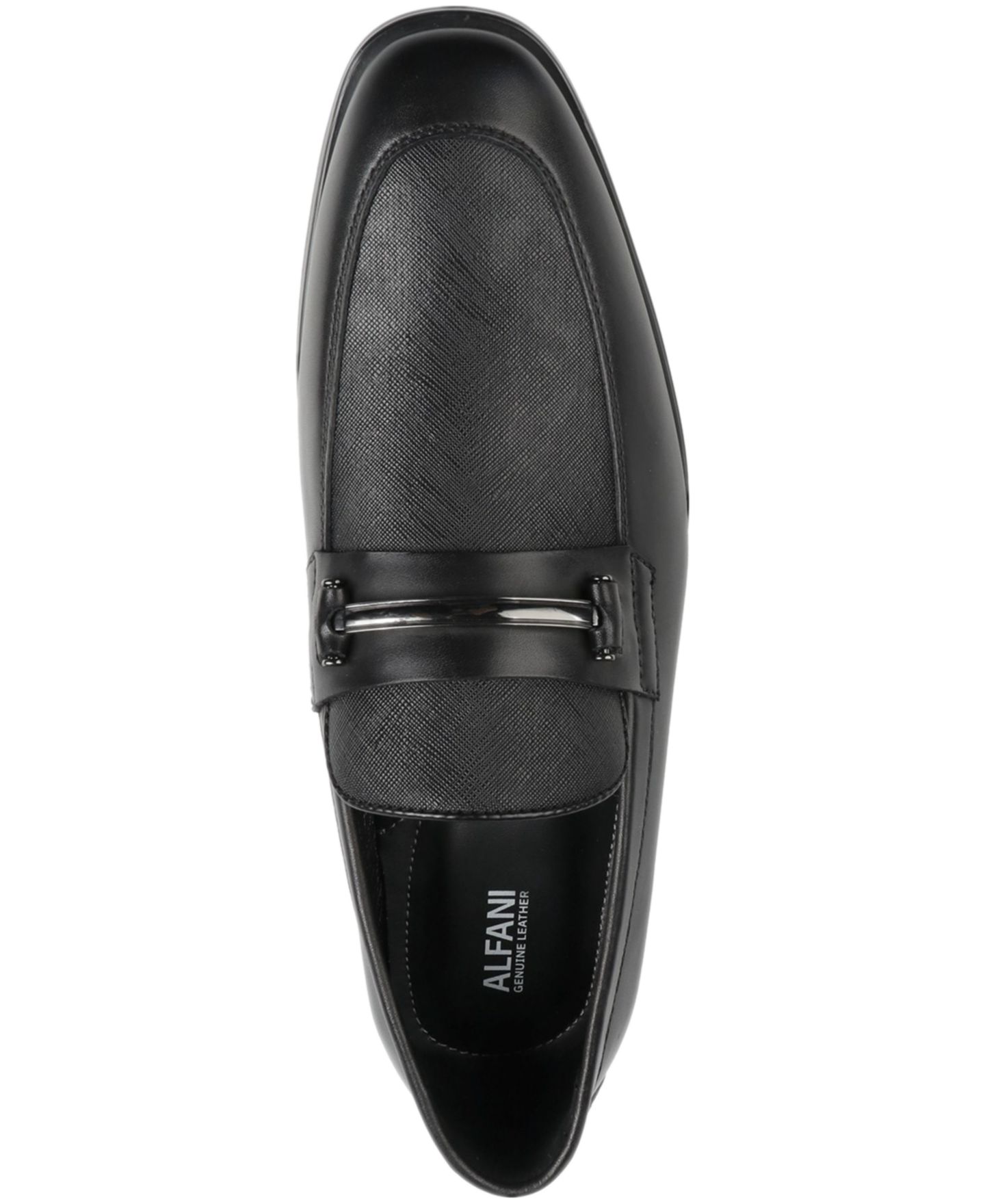 Мужские туфли Alfani Genuine Leather Slip-On Bit, цвет: Чёрный кожаный — фото 4
