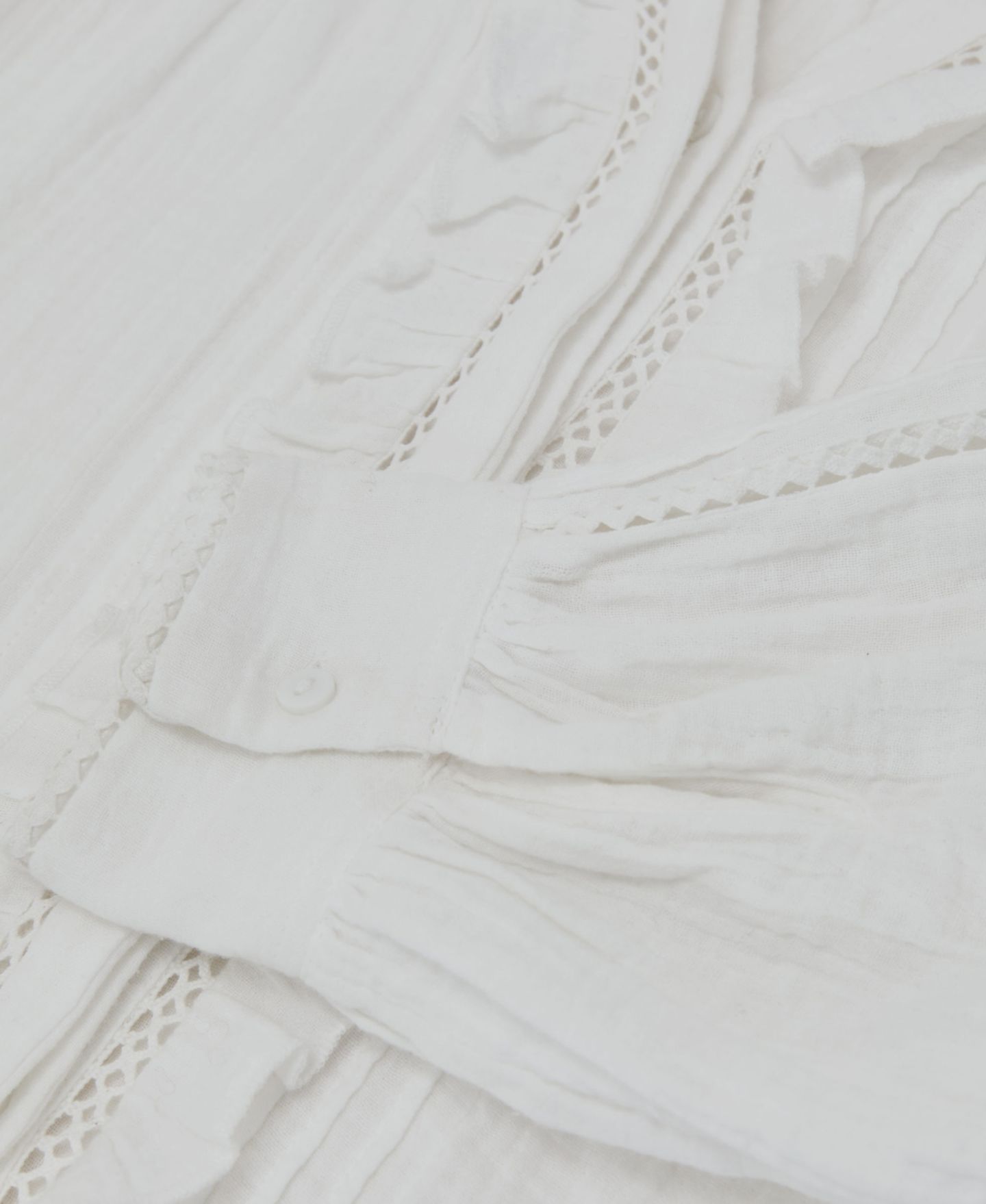 Женский топ REISS Cotton Cheesecloth Long-Sleeve, цвет: Слоновая кость — фото 5