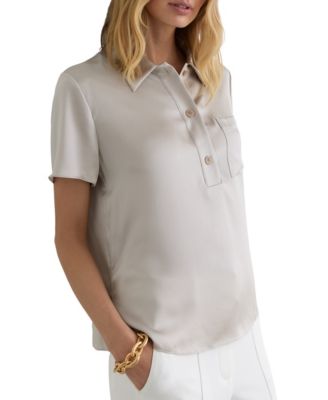 Women's Silk Half-Button Short-Sleeve Shirt
