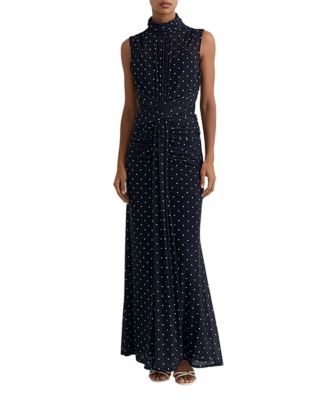 Women's Polka-Dot Print Sleeveless Maxi Dress