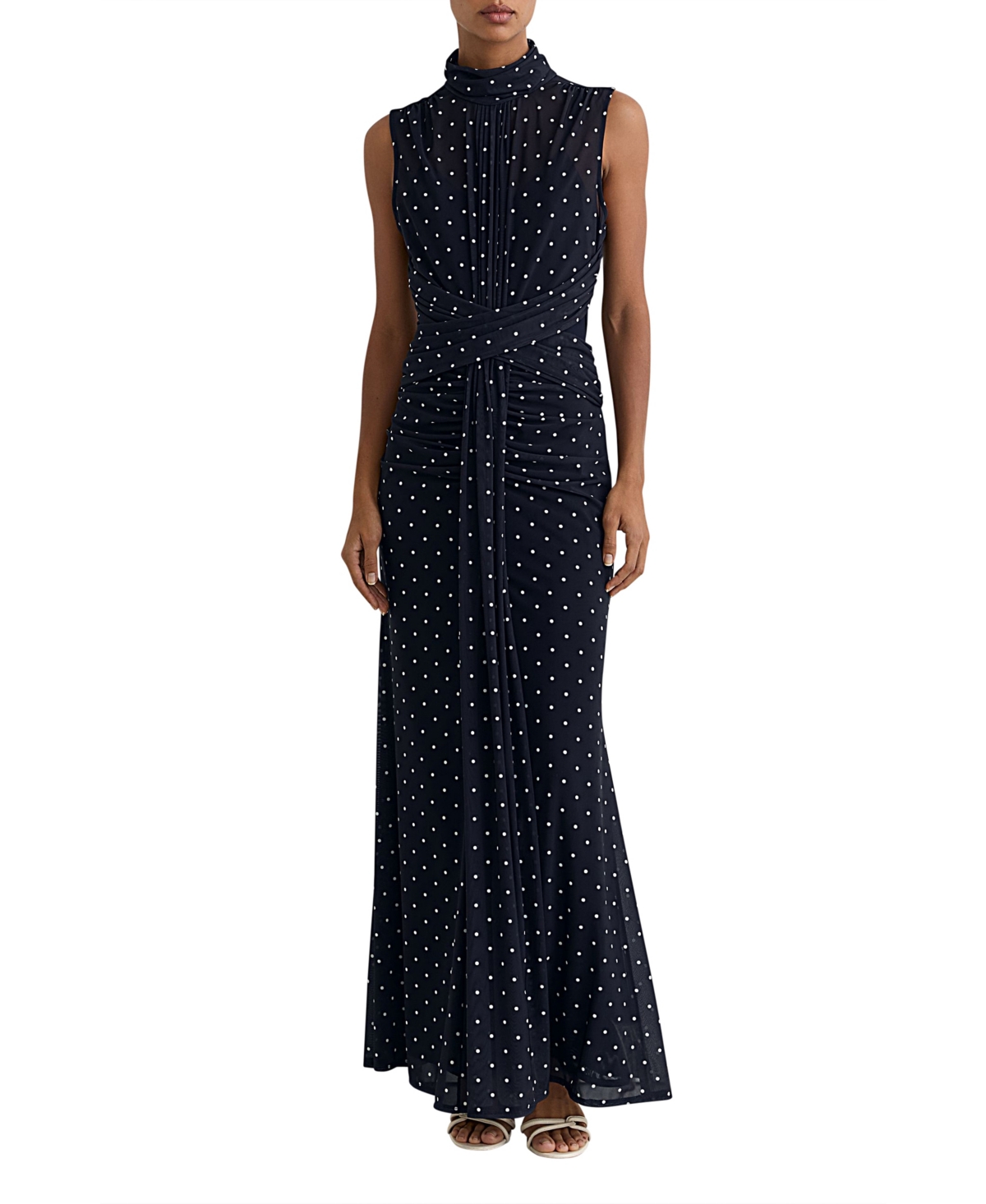 Reiss Women's Polka-Dot Print Sleeveless Maxi Dress
