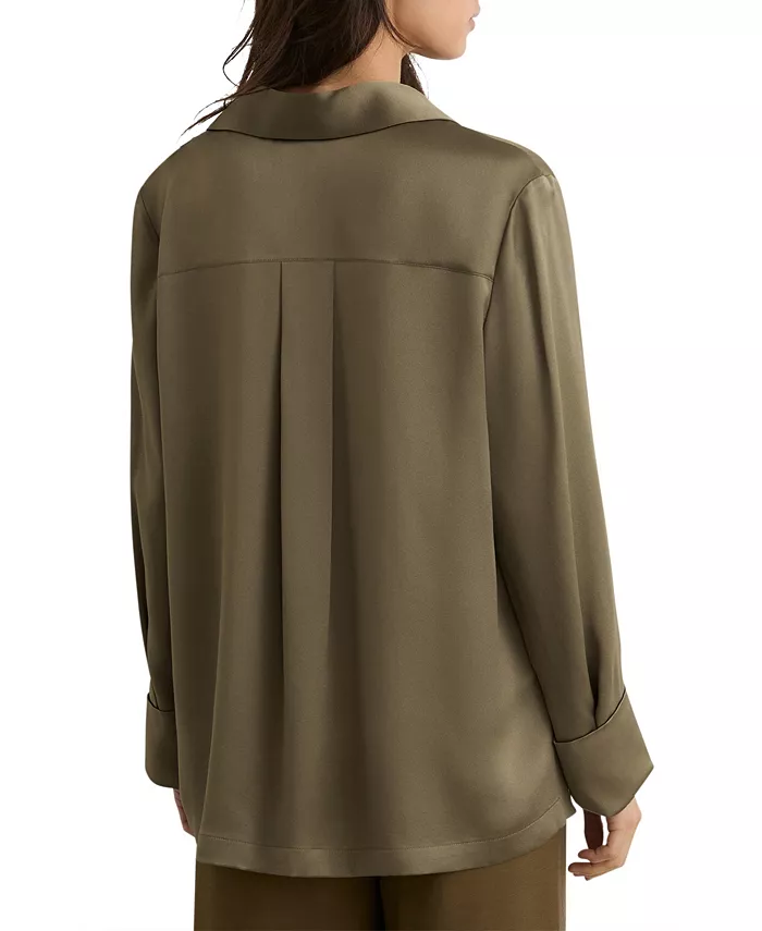 Women's Silk Open-Collar Blouse - thumbnail 2