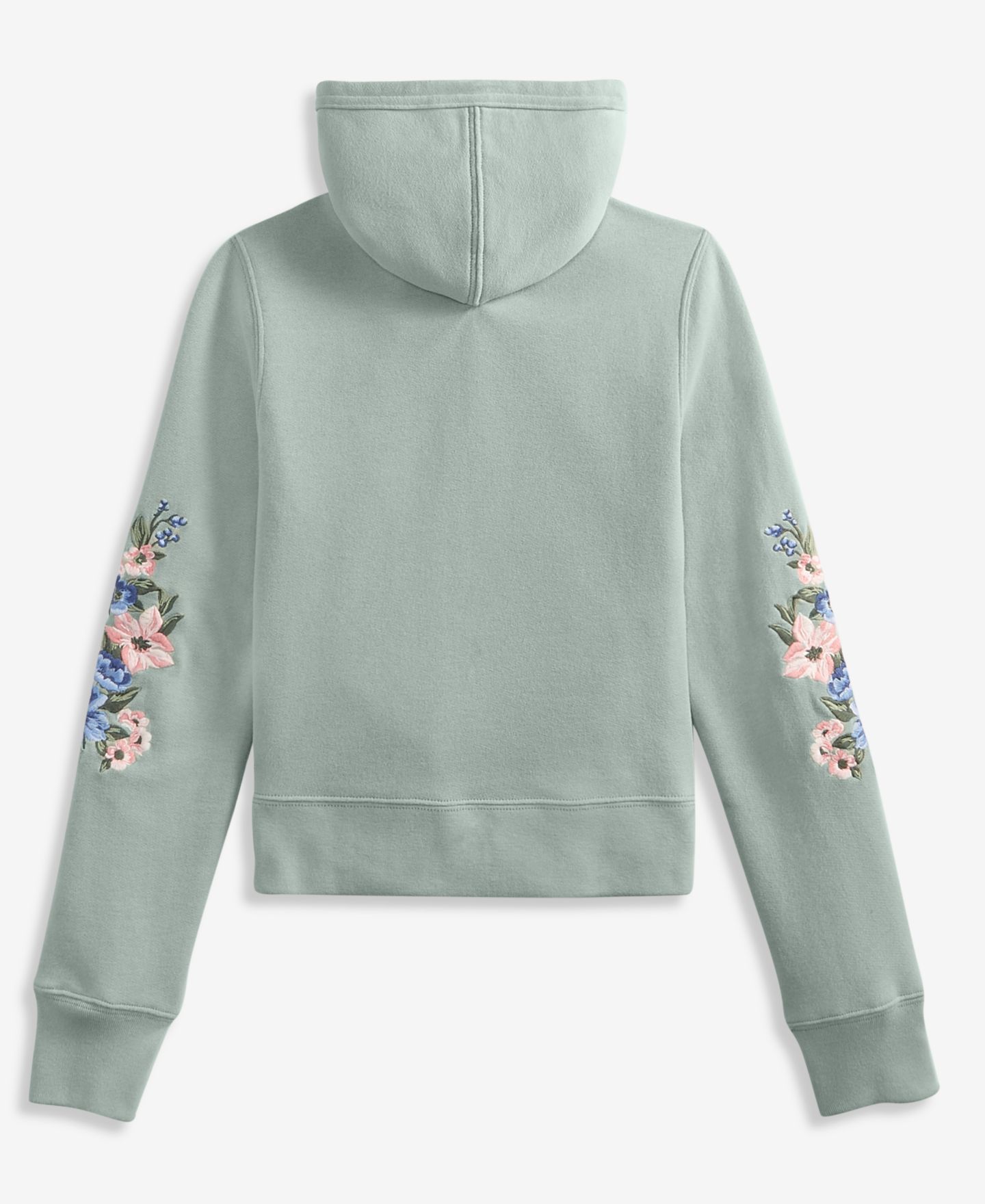 Худи abercrombie kids Floral Full-Zip для девочек, цвет: Зелёный — фото 4