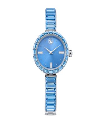 Matrix Bangle Swiss Crystal Bracelet Blue Stainless Steel Watch 25 x 25mm