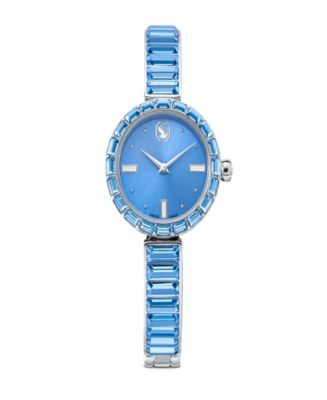 Swarovski Matrix Bangle Swiss Crystal Bracelet Blue Stainless