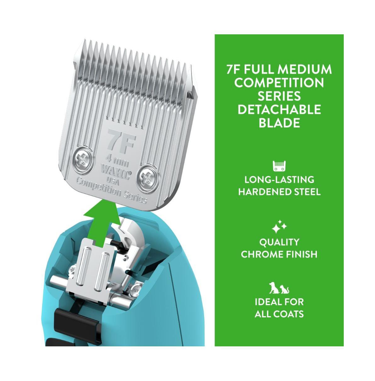 Wahl Professional Animal 7F Full Medium Competition Series Detachable Blade with 4/25-Inch Cut Length (2368-100)
