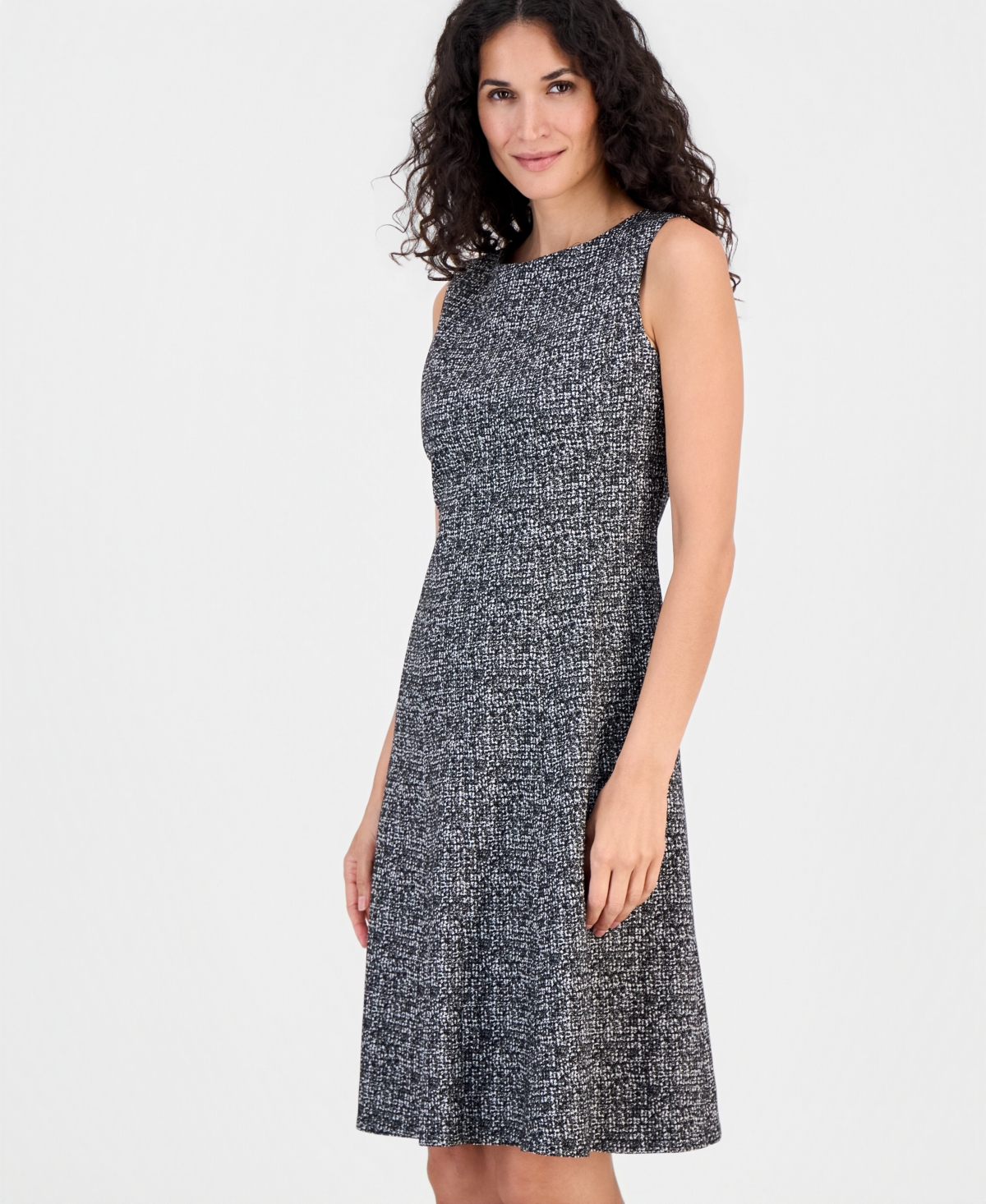 Kasper Petite Sleeveless Seamed Fit & Flare Midi Dress