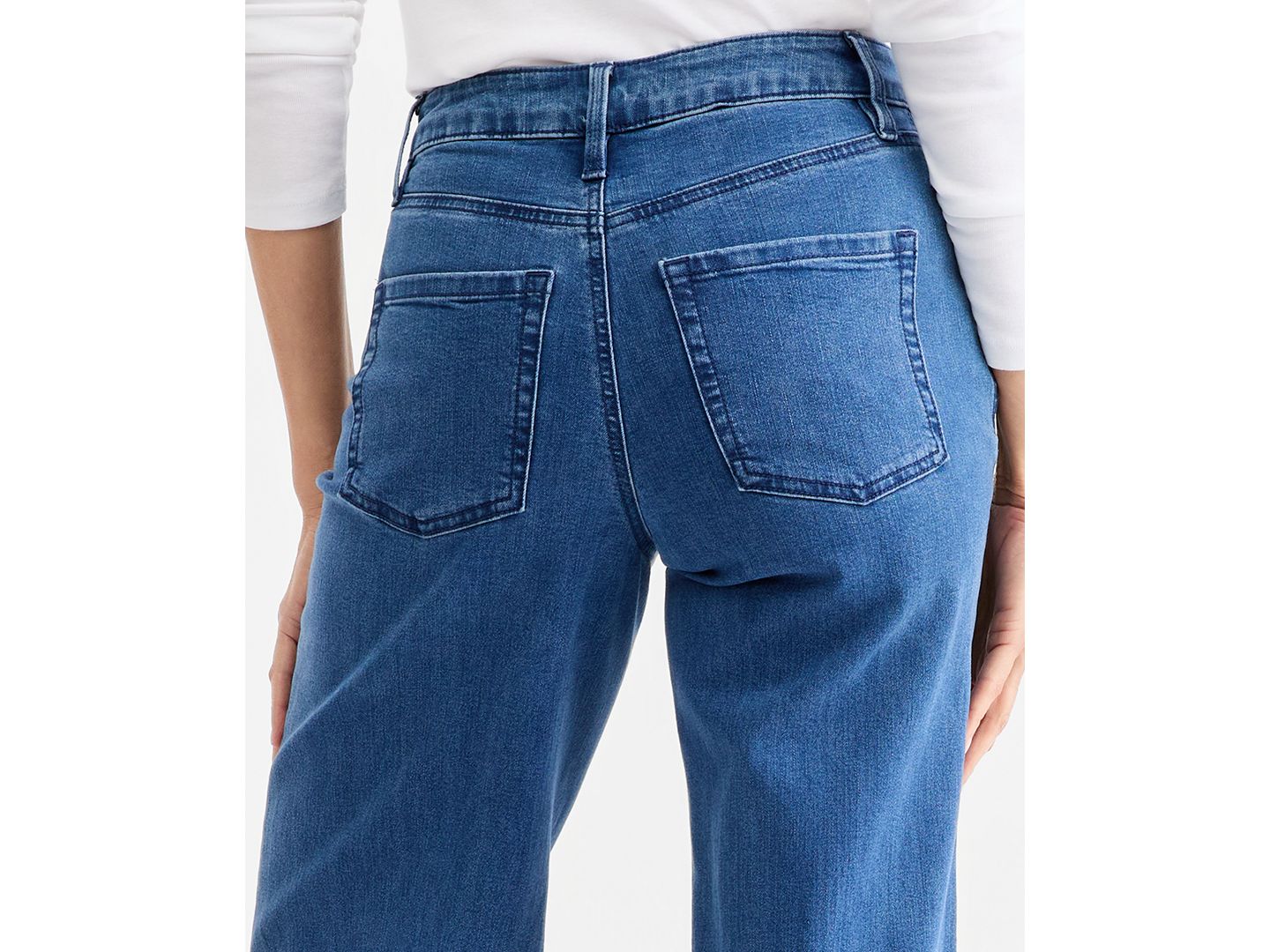 Женские джинсы Style & Co Printed High-Rise Five-Pocket Wide-Leg, цвет: Варёный — фото 5