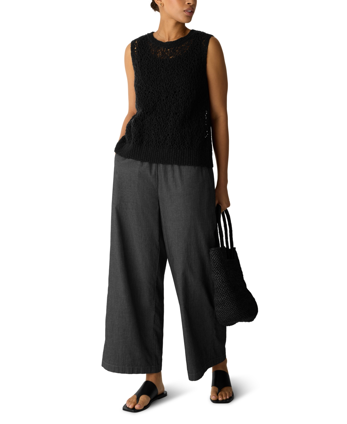 Eileen Fisher Women's Knit Jewel Neck Tank Top