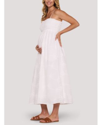 White Smocked Maternity Maxi Dresses | Macy's