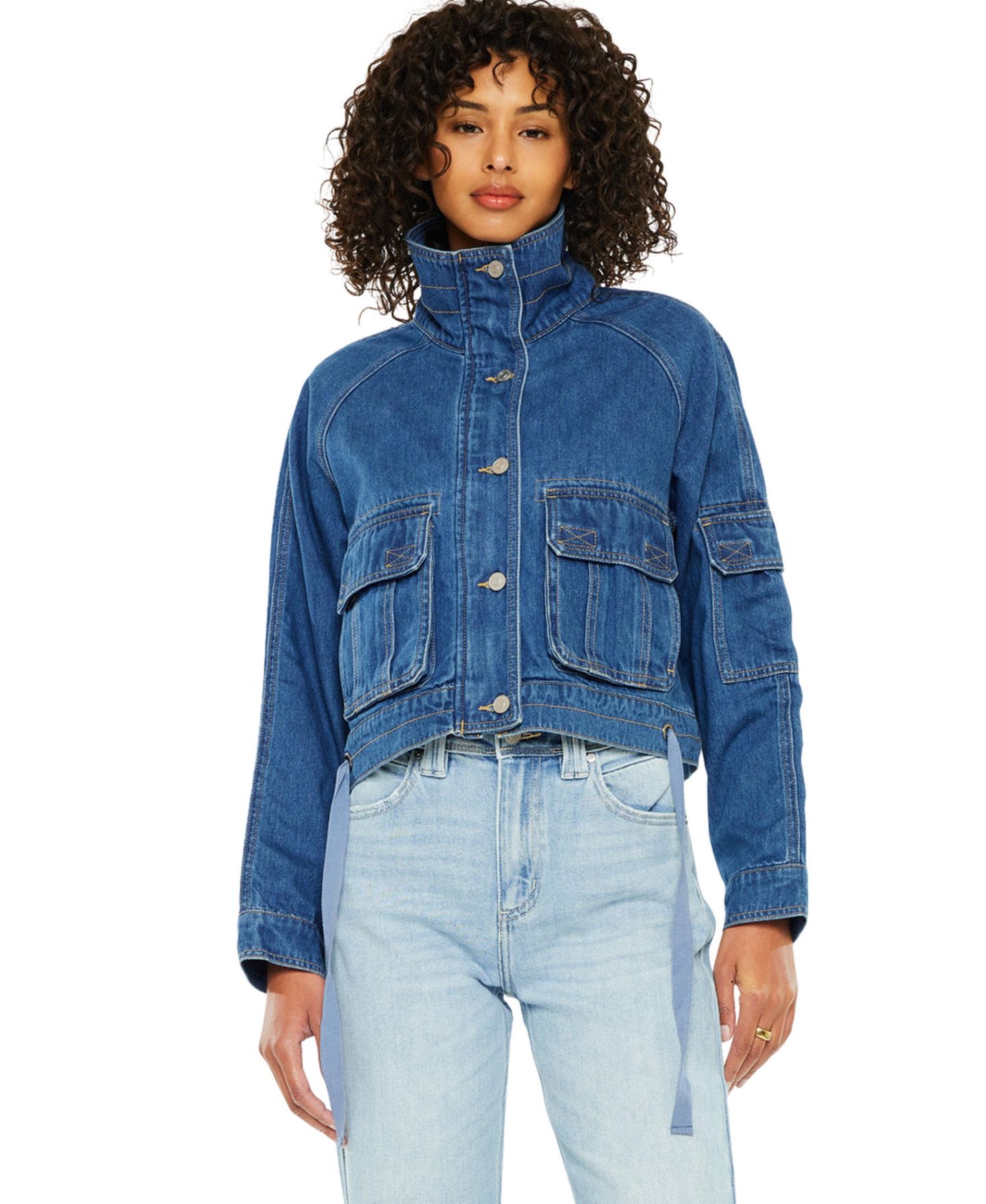 Женская куртка KanCan Jailene Denim Windbreaker, цвет: Тёмная варка — фото 7