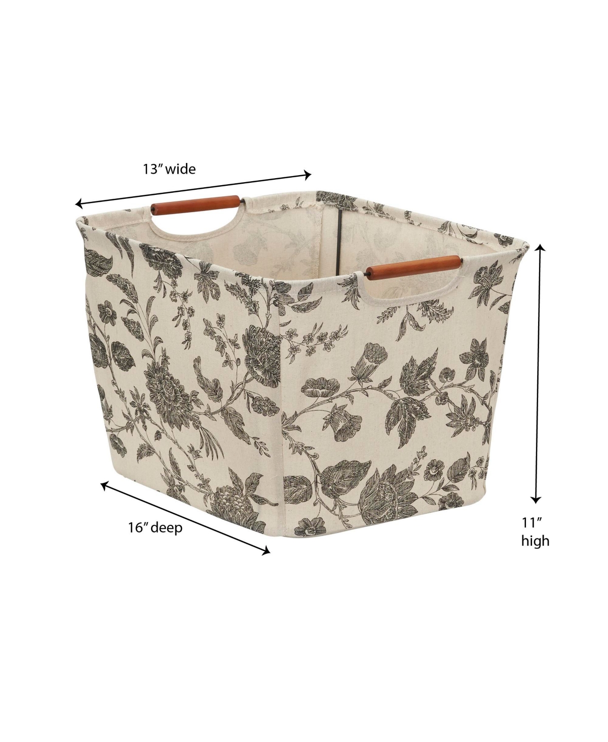 Household Essentials Tapered Storage Bin with Wood Handles