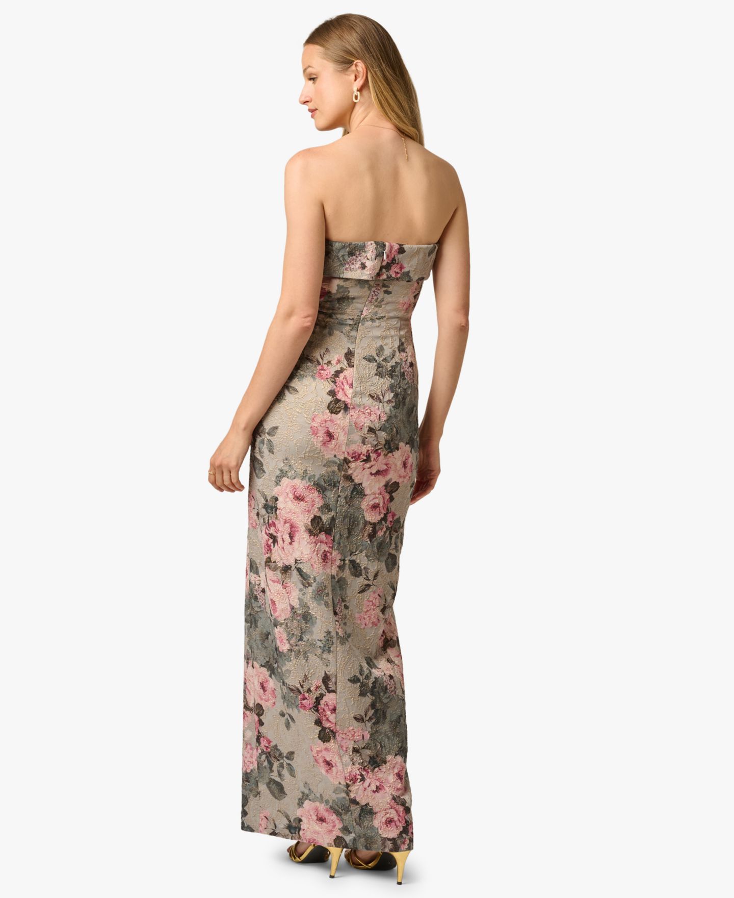 Женские платья Adrianna Papell Strapless Body Gown, цвет: Сланцевый / Пудровый разноцветный — фото 5