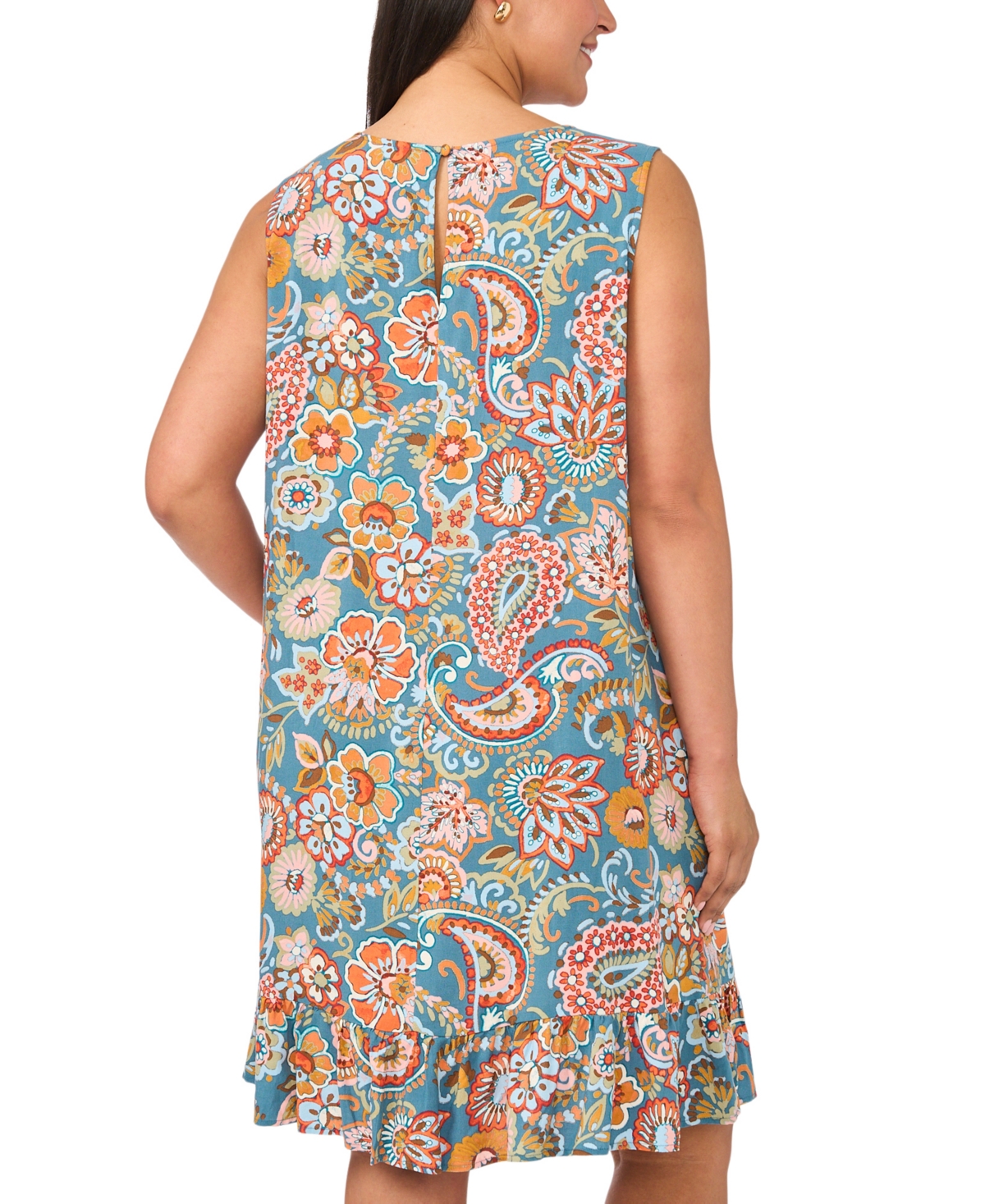 Msk Plus Crewneck Sleeveless Shift Dress