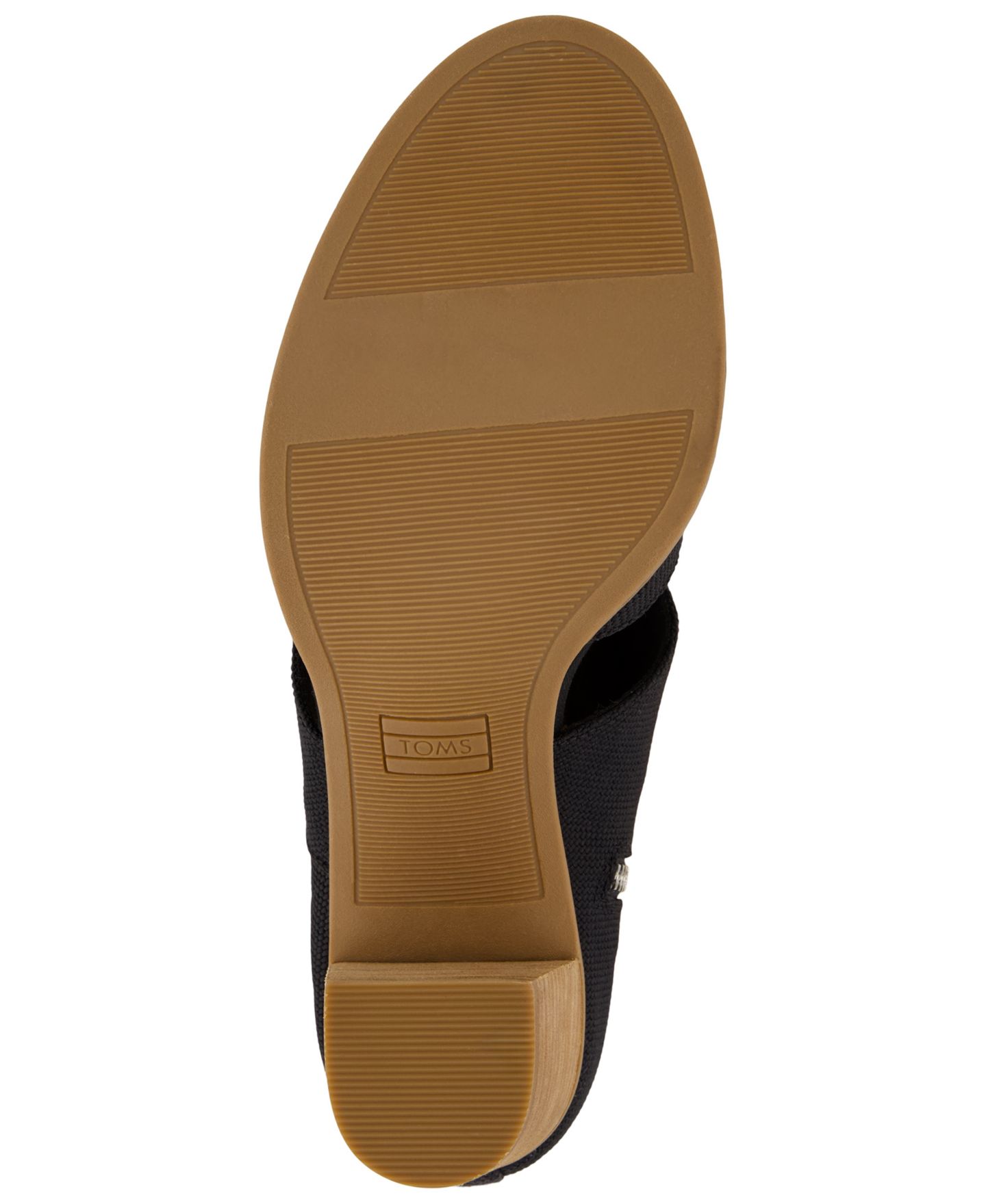 Женские туфли TOMS Milan Nova Block Heel Dress Pumps, цвет: Чёрный холщовый — фото 5