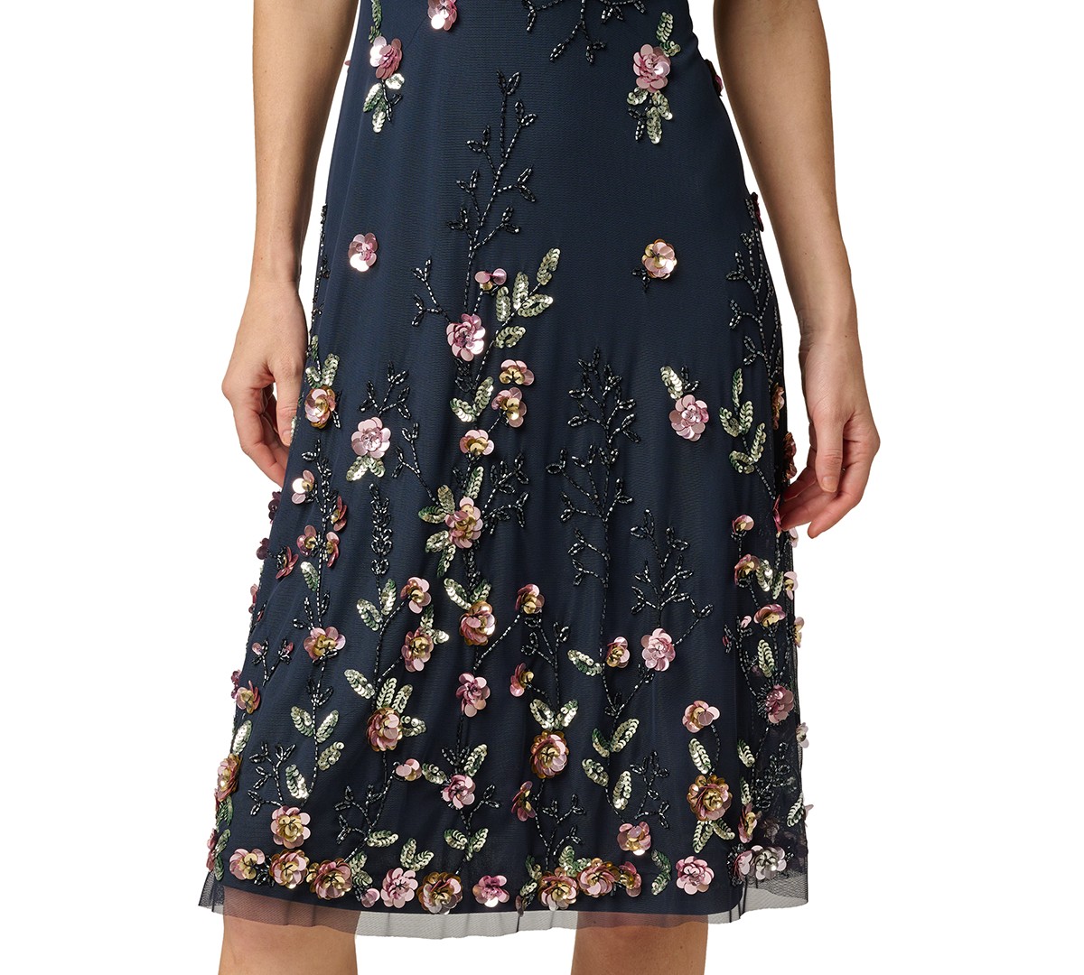 Женские платья Adrianna Papell Women's Beaded Mesh Midi Sequin Dress — фото 5