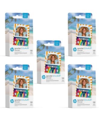 3.5" x 4.25" Sticky-Backed Zink Photo Paper (500-Pack), Compatible With HP Sprocket 3x4 and Photobooth