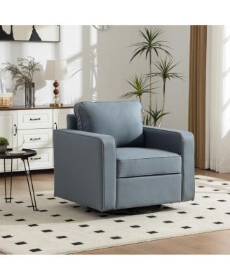 Upholstered 360degree(s) Swivel Armchair with Hidden Storage