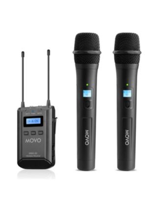 48-Channel UHF Wireless Microphone System with 2 Wireless Microphones and Receiver - Condenser Microphone Bundle for Interviews and Performances