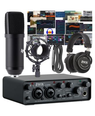 2x2 Recording USB Audio Interface with ASIO Driver, Studio Software Bundle and Accessories