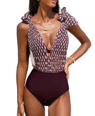 Women's V-Neck Adjustable Strap Bikini Swimsuit Set