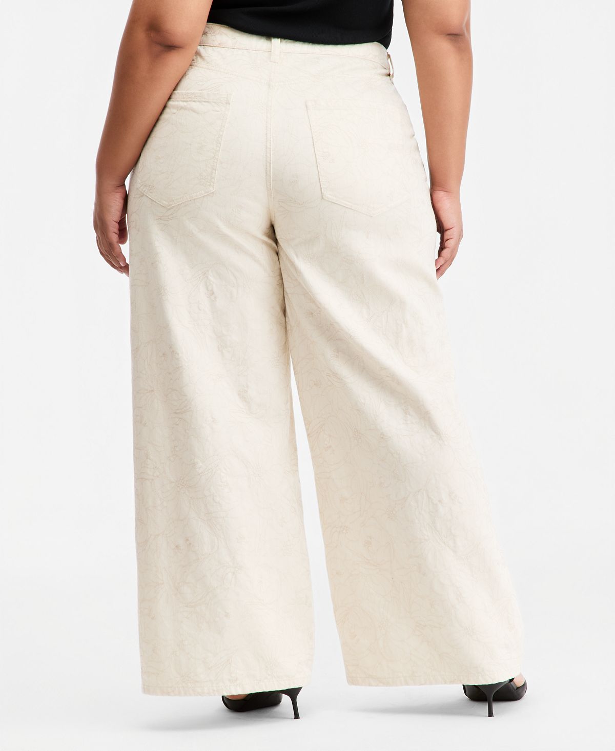 On 34th Trendy Plus Size Wide-Leg High-Rise Jeans, Macy's Exclusive view 3 — MAYCSS fashion products