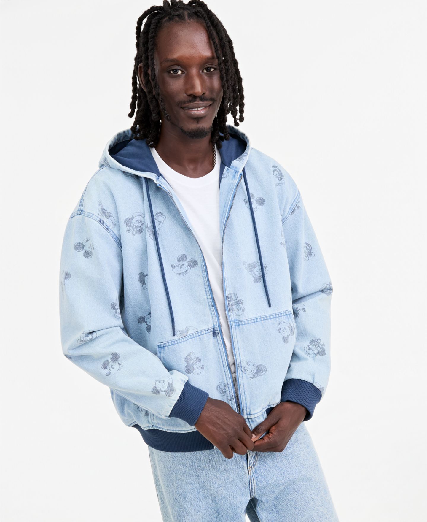Худи Disney | Macy's Mickey & Friends Printed Denim Zip-Front — фото 1