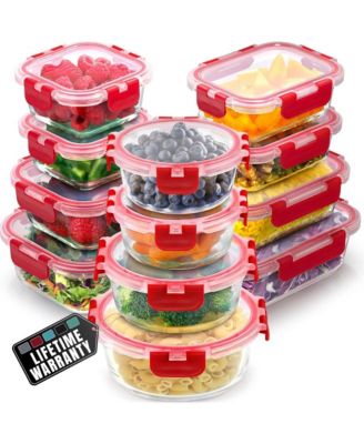 Pack Glass Meal Prep Containers with Lids - Airtight, Borosilicate Glass Storage Containers
