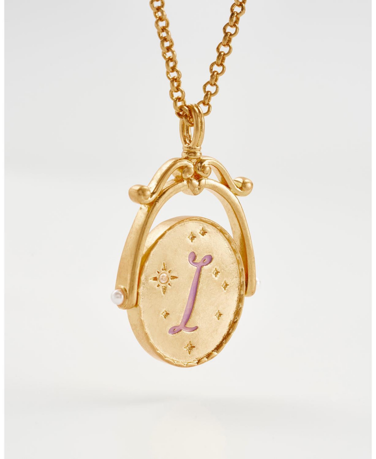 Fable England I Initial Iris Spinner Chain Necklace