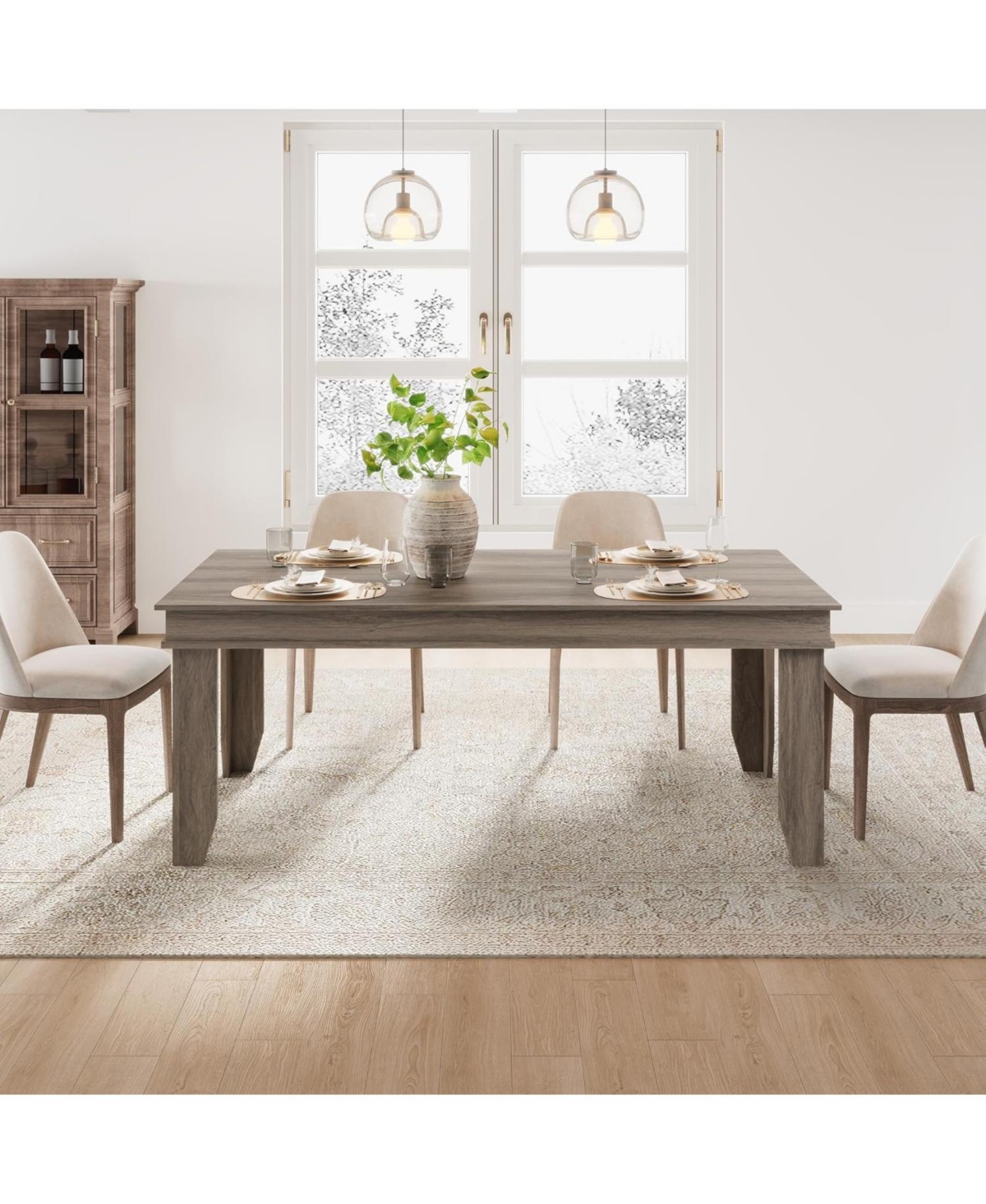 gaomon Kitchen Farmhouse Dining Table for Dining Room, Kitchen for 6-8 People