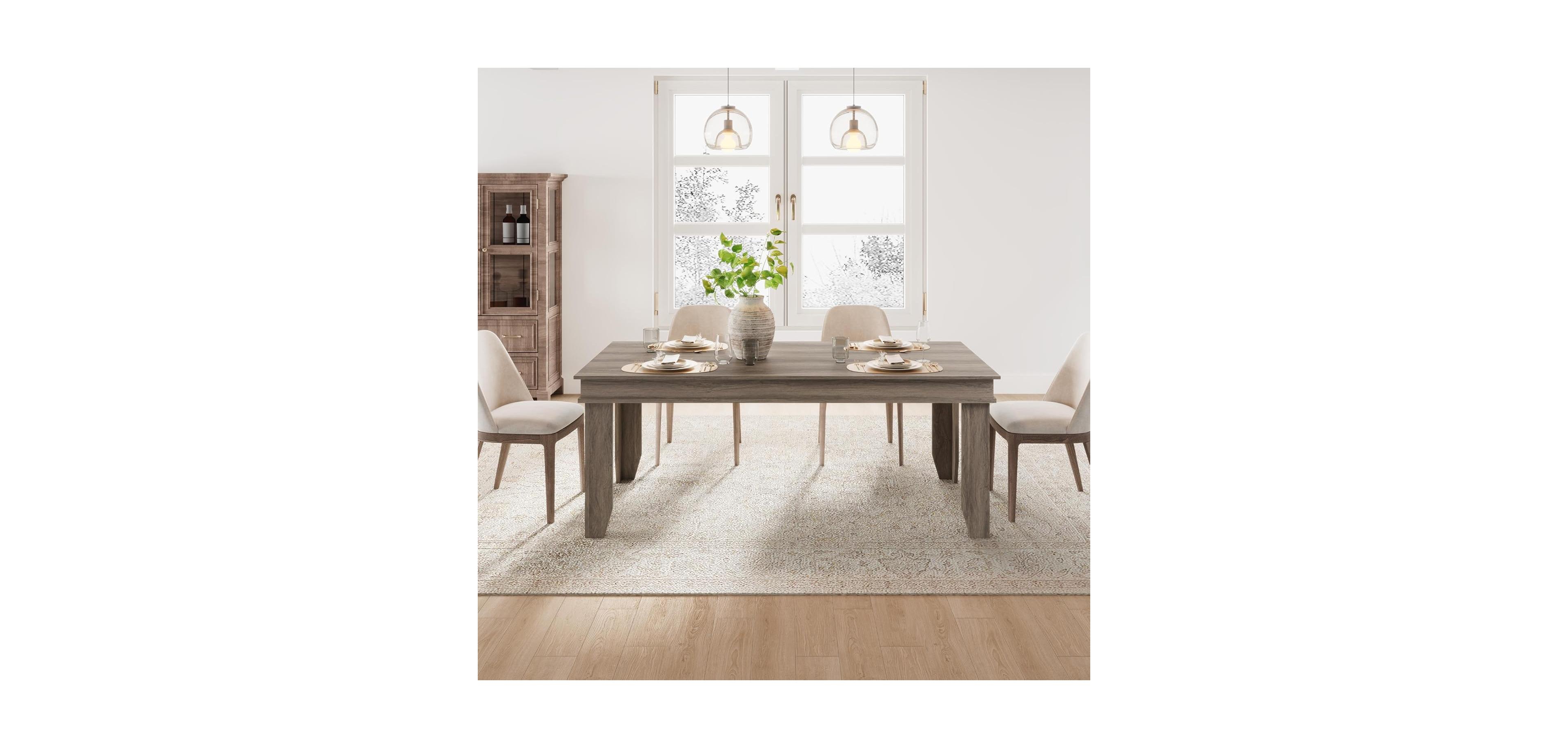 gaomon Kitchen Farmhouse Dining Table for Dining Room, Kitchen for 6-8 People