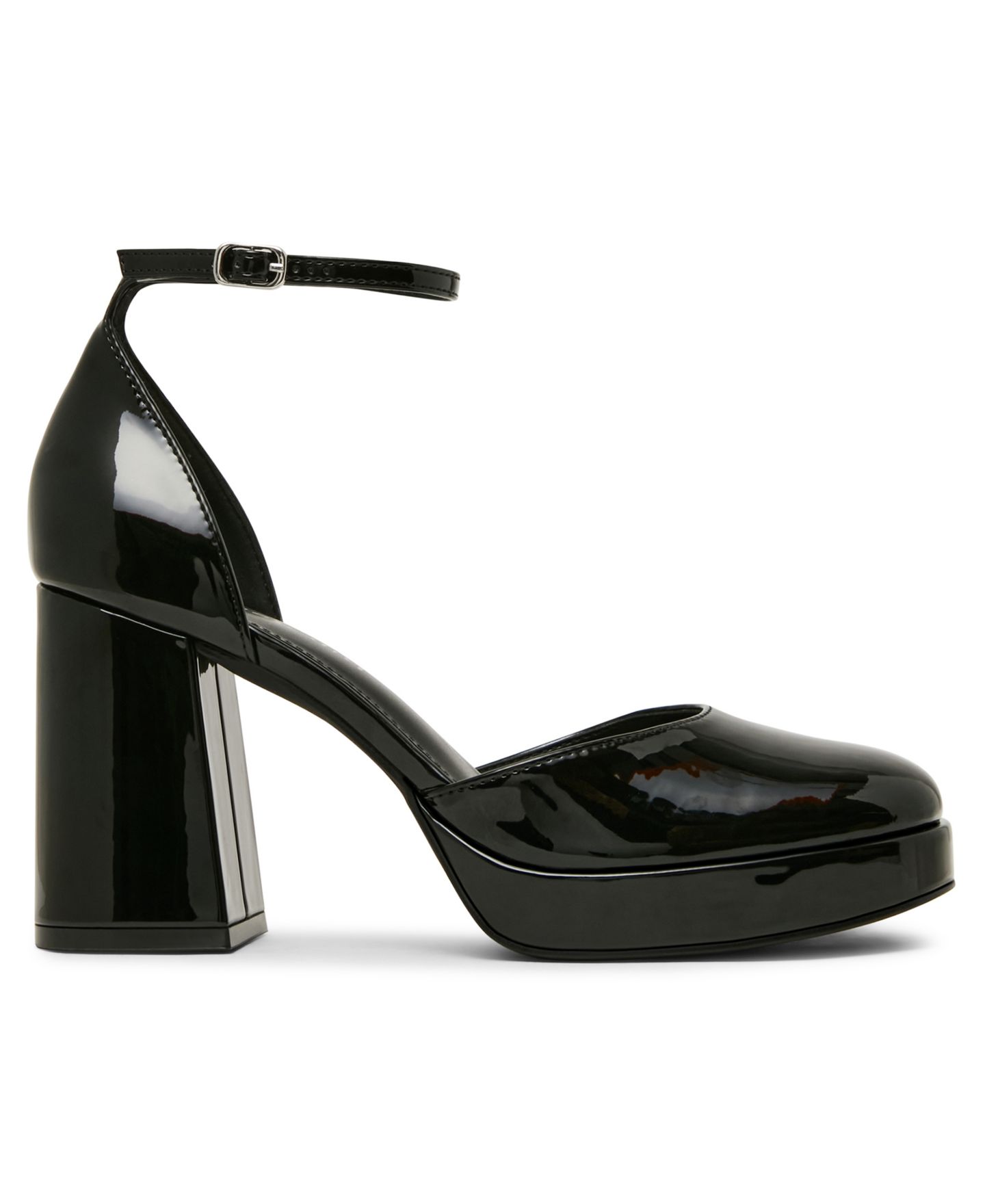 Женские туфли Madden Girl Desire Two-Piece Block Heel Platform Dress Heels, цвет: Чёрный лаковый — фото 2