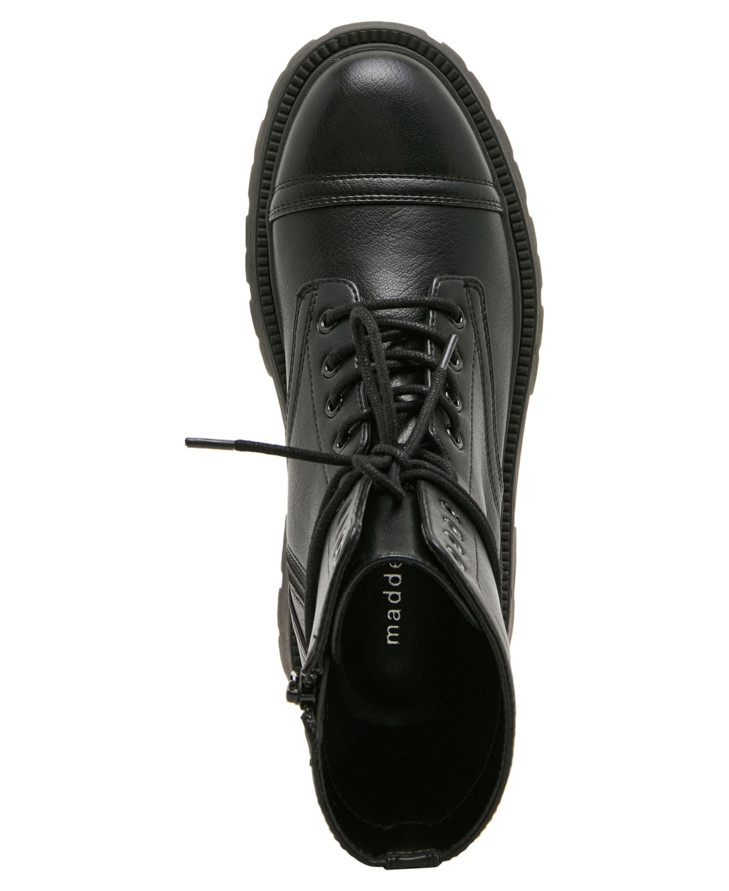 Женские ботинки Madden Girl Ariella Lace-Up Lug Combat, цвет: Чёрный — фото 4