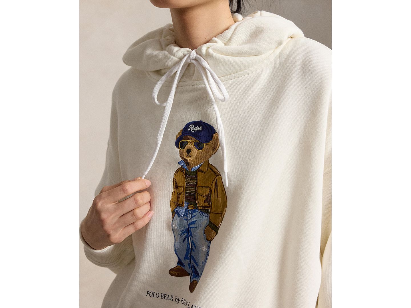 Женский свитшот Polo Ralph Lauren Island Fleece Knit Hooded Long-Sleeve Sweatshirt, цвет: Тёплый белый — фото 4