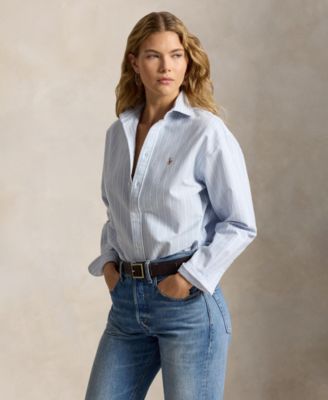 Women's Point Collared Relaxed-Fit Shirt