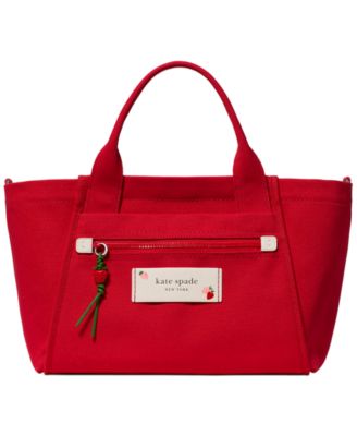 Strawberry Canvas Dash Large Tote Handbag