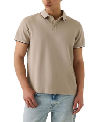 Men's Piqu&eacute; Cuff Short-Sleeve Polo Shirt
