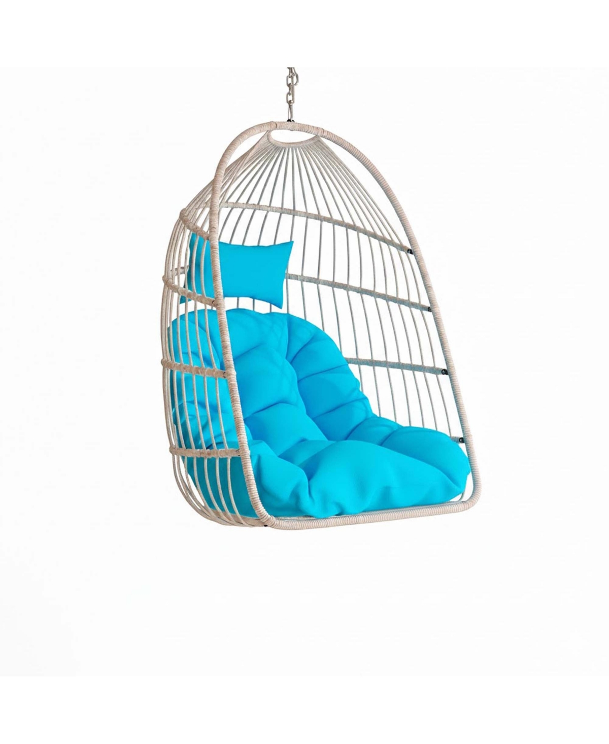 Boyel Living Pe Egg Swing Chair with Cushion and Pillow, Indoor Outdoor Hanging