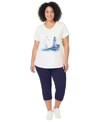 Women's Within Two-Piece V-Neck Tunic and Capri Set