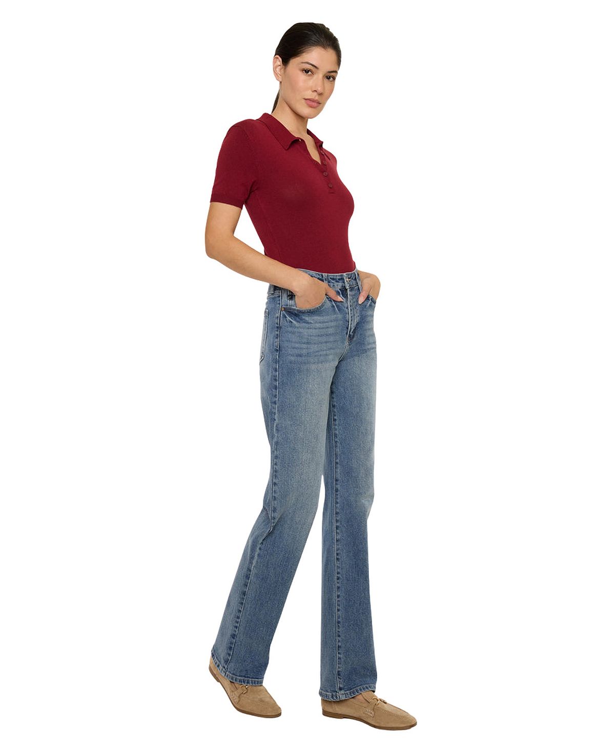 KanCan Women's Ophelia High Rise True Straight Jeans view 5 — MAYCSS fashion products