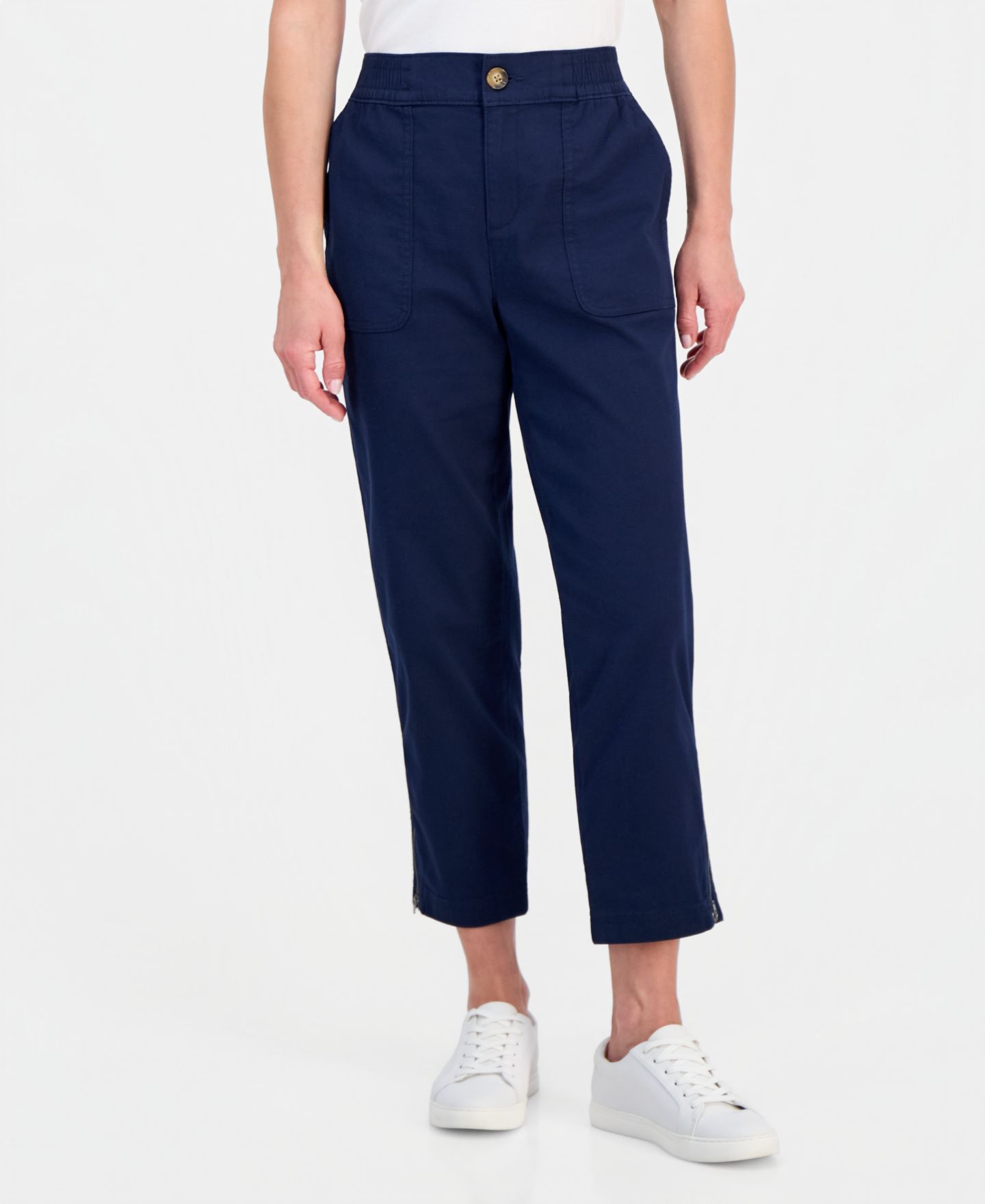 Женские брюки Style & Co Petite High-Rise Crop Pants, цвет: Синий — фото 4