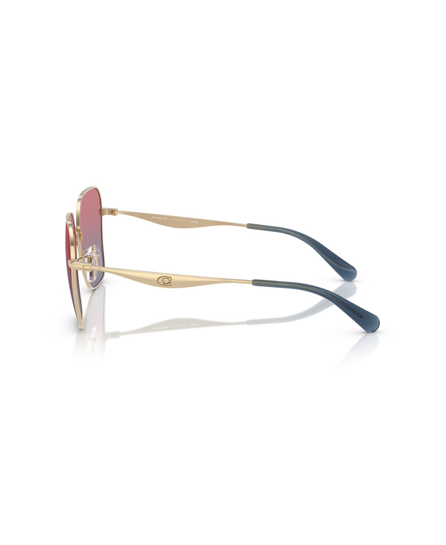 Женские солнцезащитные очки COACH Geometric Sunglasses, CW189 HC7168, цвет: Блестящий светлый золотой — фото 3